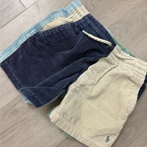 Polo by Ralph Lauren Kids Corduroy Shorts - Navy, Cream, Light Blue